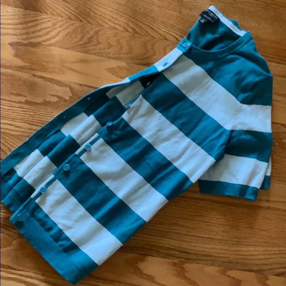Talbots bold sleeve elbow cardigan